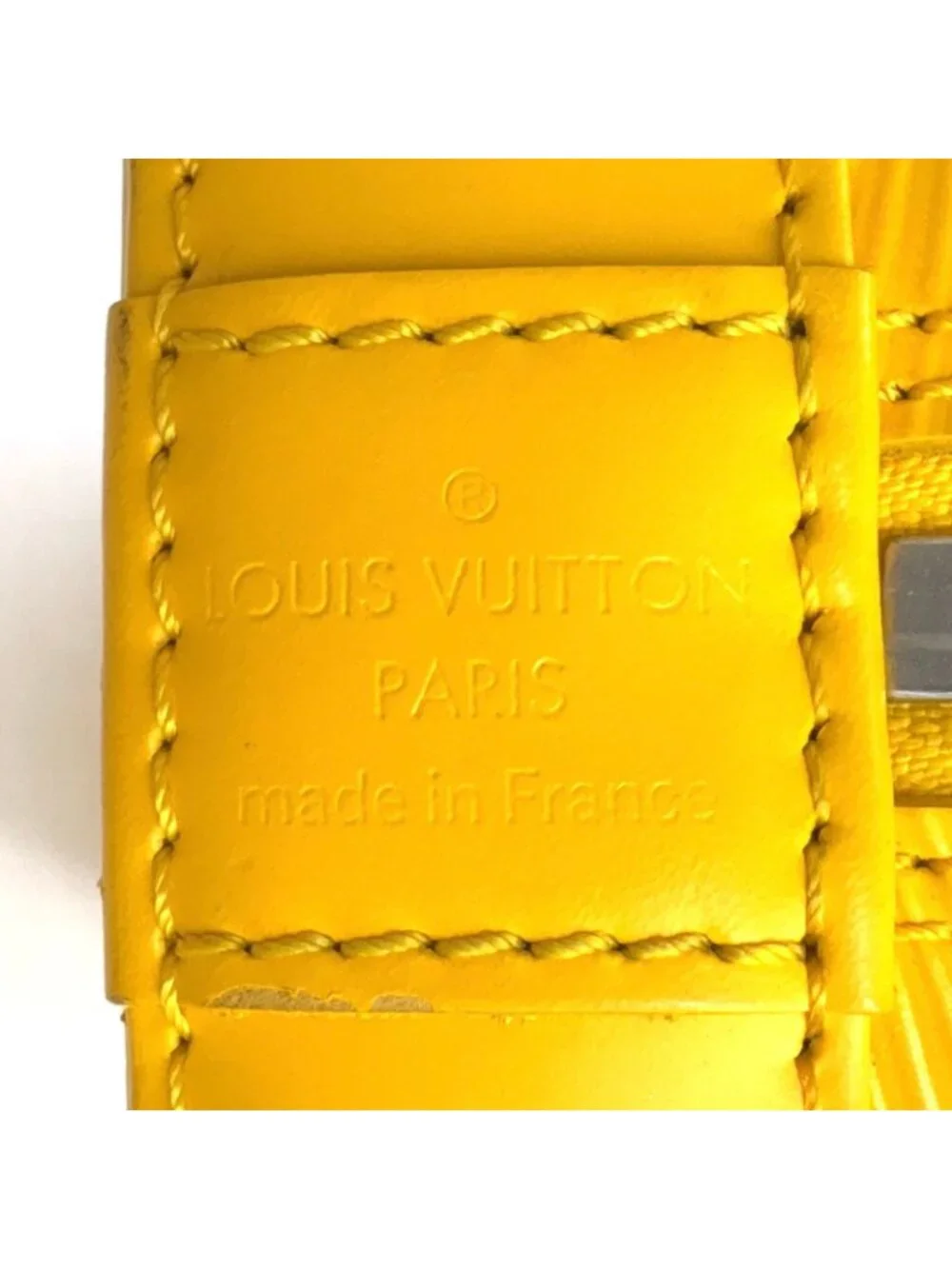 Louis Vuitton Alma PM Epi Citron Leather Yellow Handbag Silver